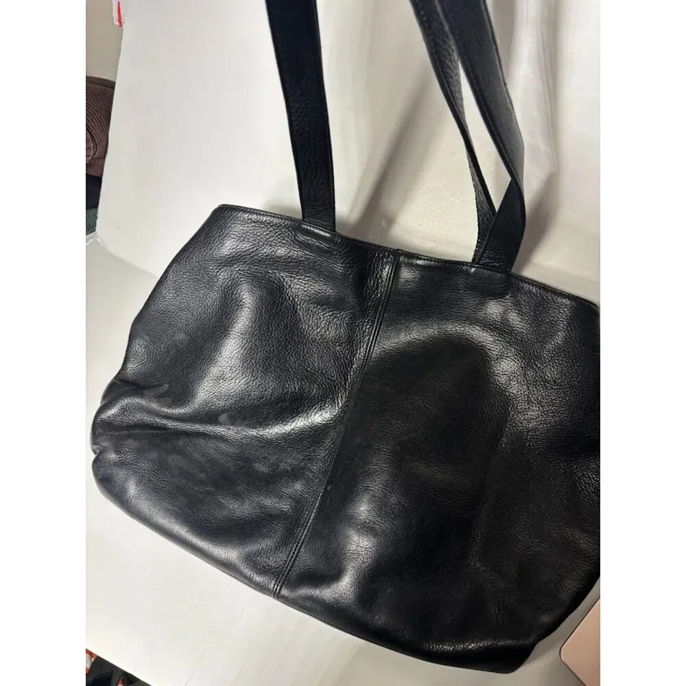 Roots Vintage Leather Purse Bag Shoulder Tote Quality Pockets Handbag Beaver